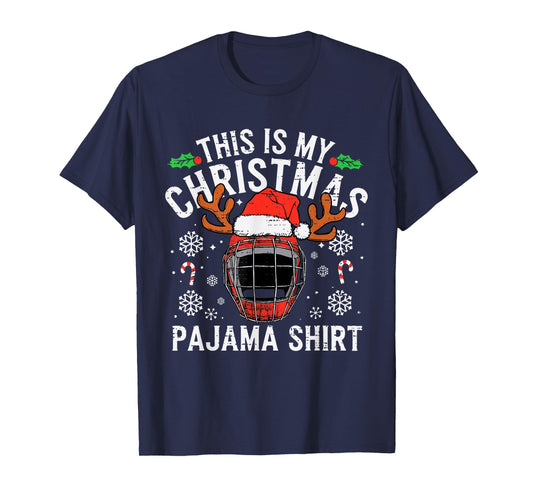 This Is My Hockey Christmas Pajama Shirt Sport Men Boys Kids T-Shirt