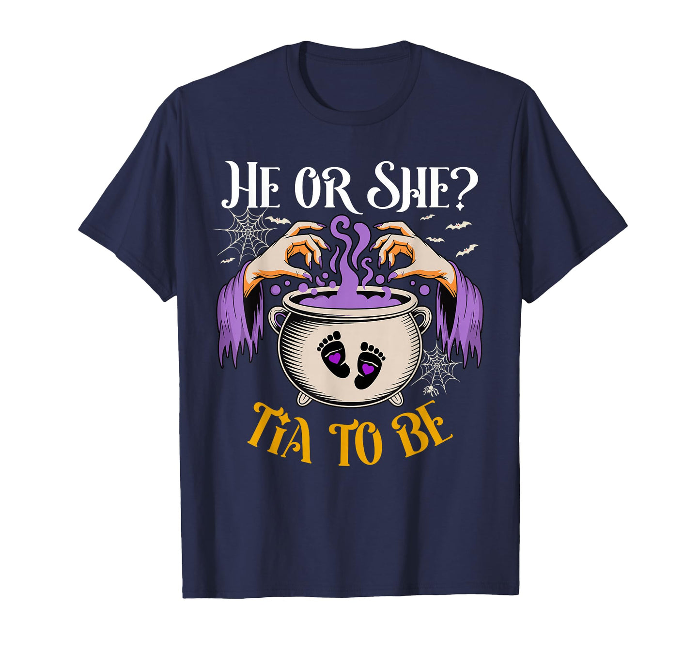 He Or She Tia to Be Baby Reveal Halloween Costume T-Shirt