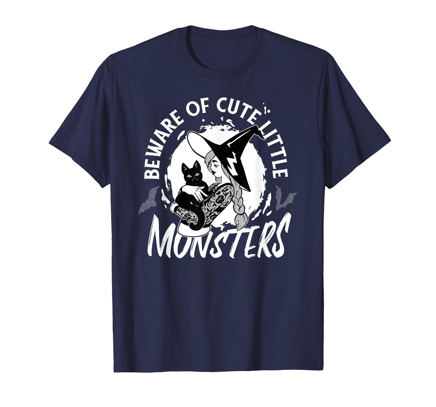 Beware of Cute Little Monsters Halloween Cat T-Shirt