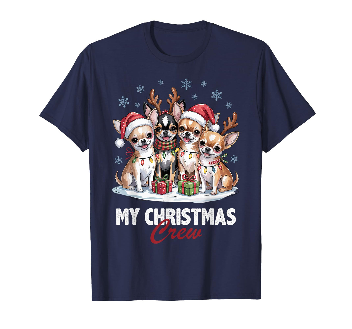 Chihuahua Christmas Crew Funny Dog Lovers Holiday Pajama T-Shirt