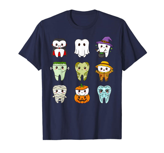 Cute Tooth Squad Halloween Dentist Costume Dental Kids Teeth T-Shirt