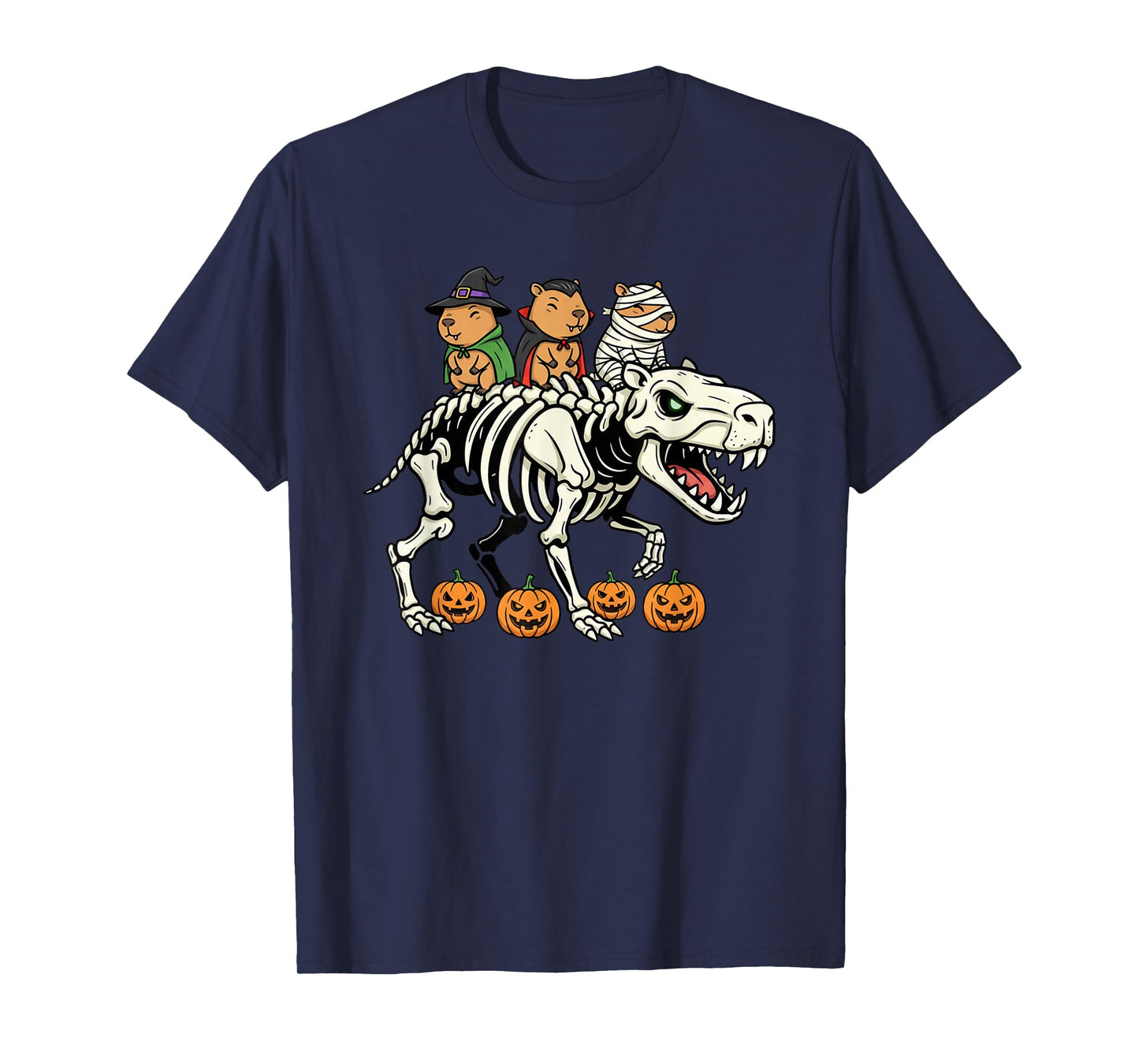 Capypara Skeleton Mummy Witch Halloween Kids Mens Womens T-Shirt