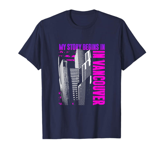 Vancouver Skyline T-shirt for Men, Women, Boys, & Girls T-Shirt