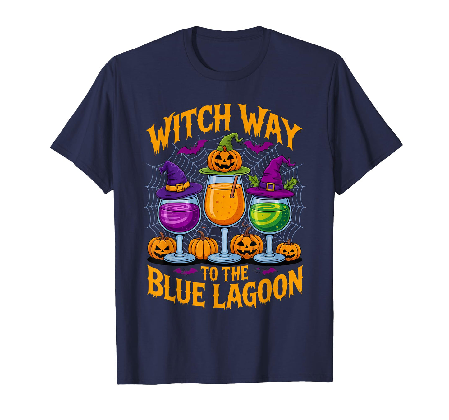 Witch Way to The Blue Lagoon Spooky Halloween Cocktail T-Shirt