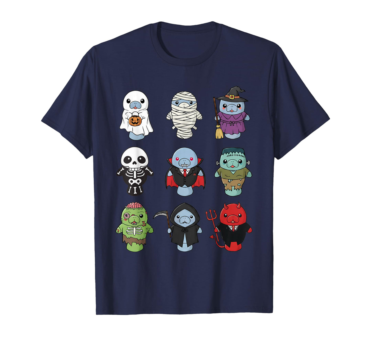 Baby Manatee Ghost Zombie Witch Halloween Costume Kids T-Shirt