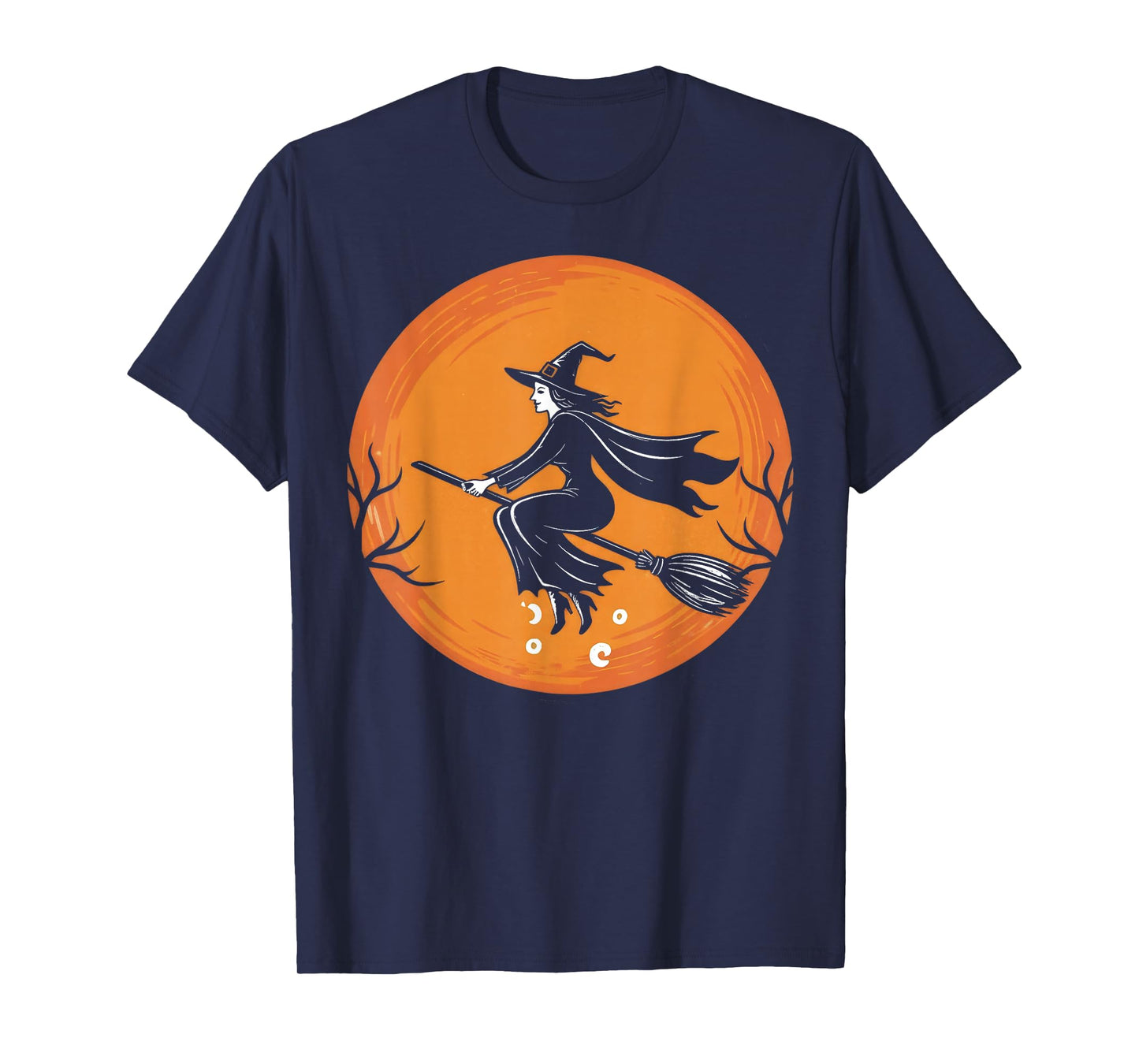 Witch Riding a Broomstick on Full Moon T-Shirt
