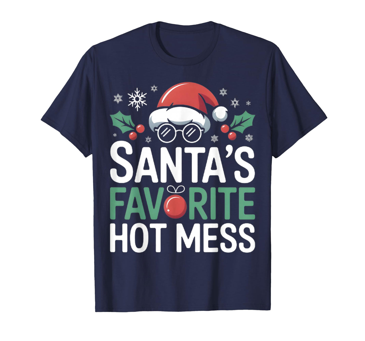 Santa's Favorite Hot Mess Christmas Funny Margarita T-Shirt
