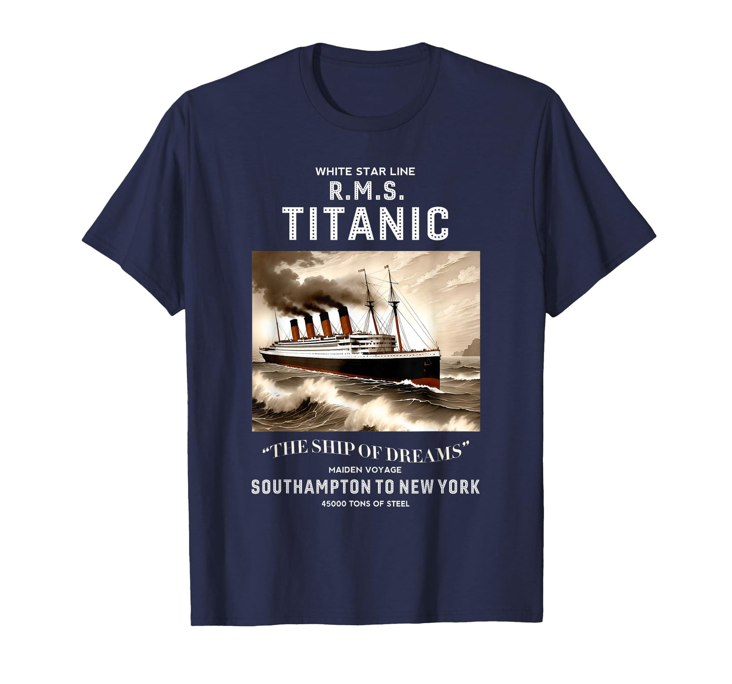 White Star Line RMS Titanic Ship Boys Kids Men T-Shirt