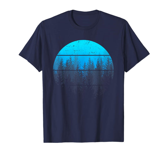 Retro Forest Trees Outdoors Nature Women Men Vintage Graphic T-Shirt
