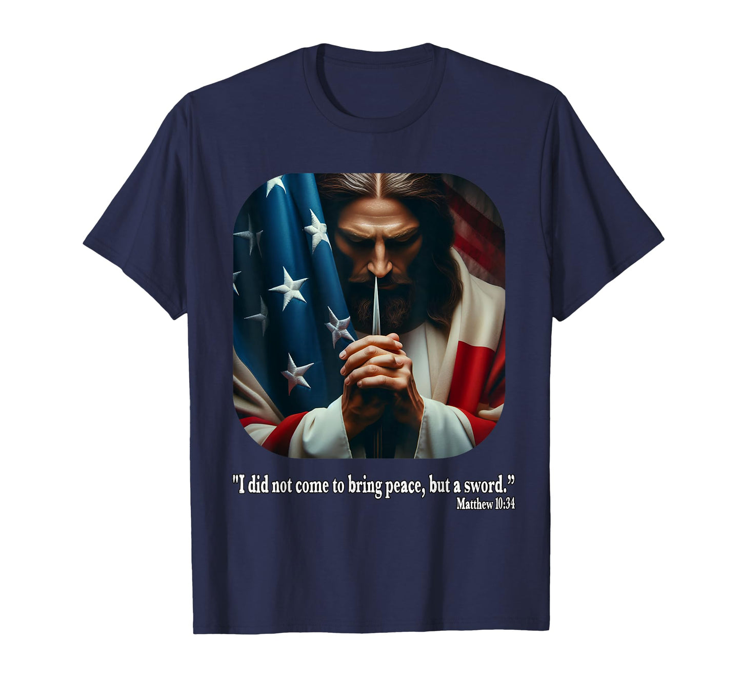 Jesus Fourth of July Bible Quote USA Flag Christian T-Shirt