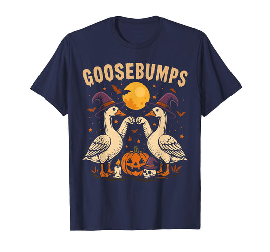 Cute Spooky Goose Shirt, Funny Halloween Goose Bumps T-Shirt