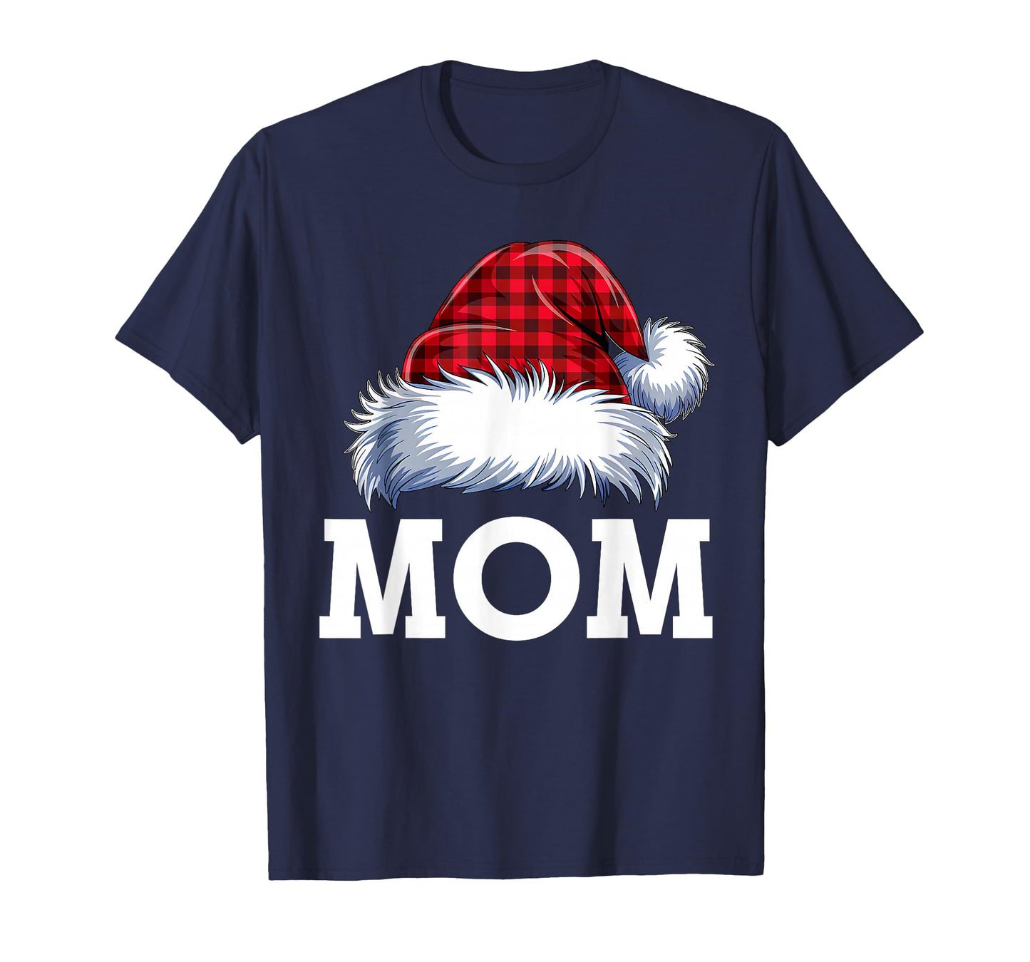 Mom Santa Red Plaid Christmas Family Matching Pajamas Xmas T-Shirt