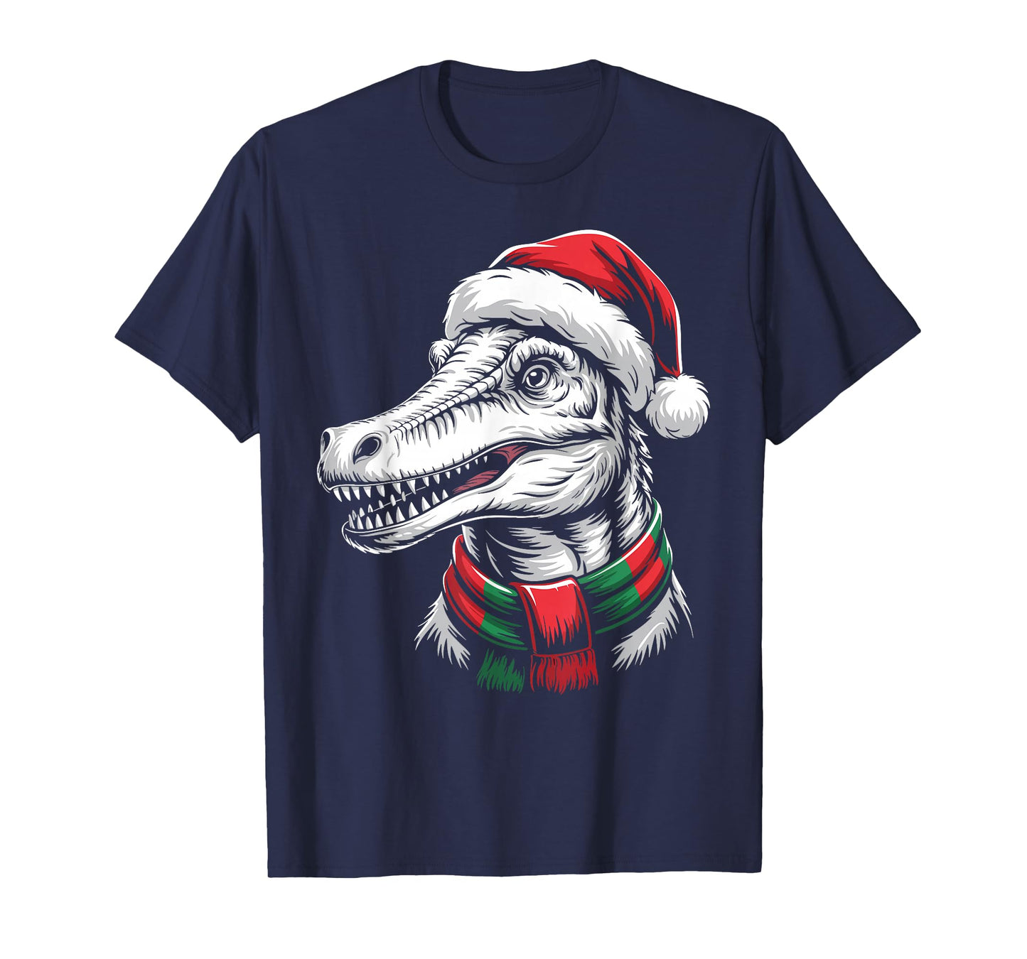 Spinosaurus Xmas Santa Hat Scarf Christmas Costume T-Shirt