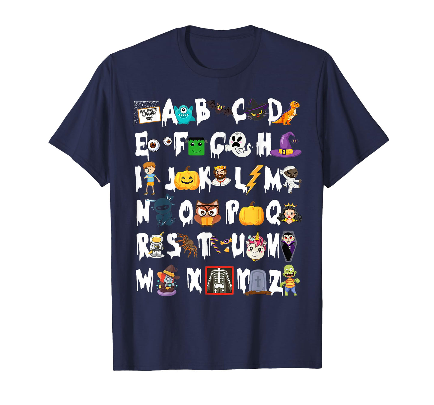 ABCs Learning Kindergarten Teacher Funny Halloween Alphabet T-Shirt