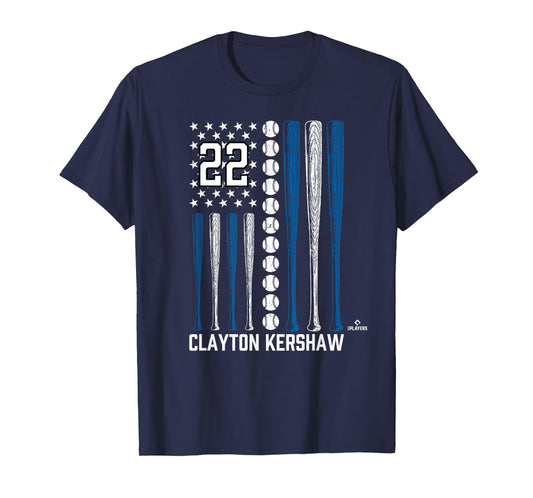 Baseball American Flag Clayton Kershaw Los Angeles Baseball T-Shirt
