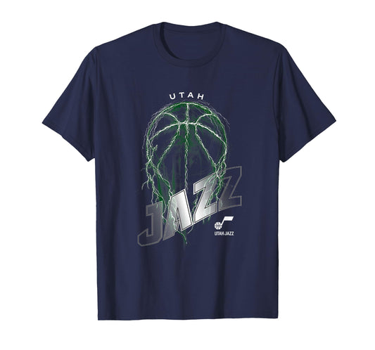 NBA Utah Jazz Lightning Bolt Basketball Logo T-Shirt