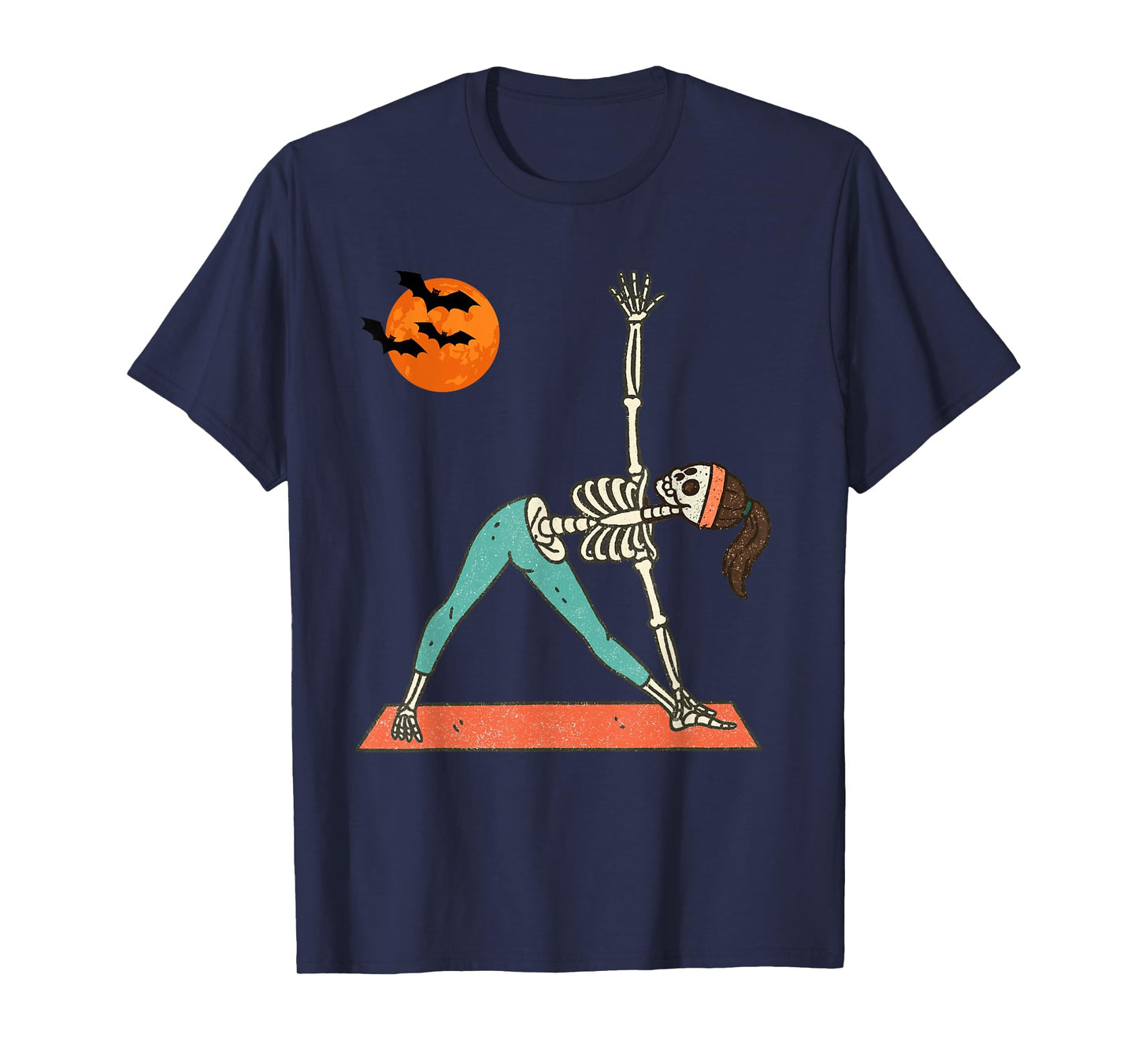 Vintage Halloween Skeleton Yoga Funny Spooky Costume T-Shirt