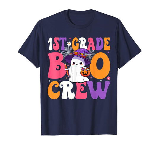 1st Grade Boo Crew Halloween First Grade Halloween Teacher T-Shirt