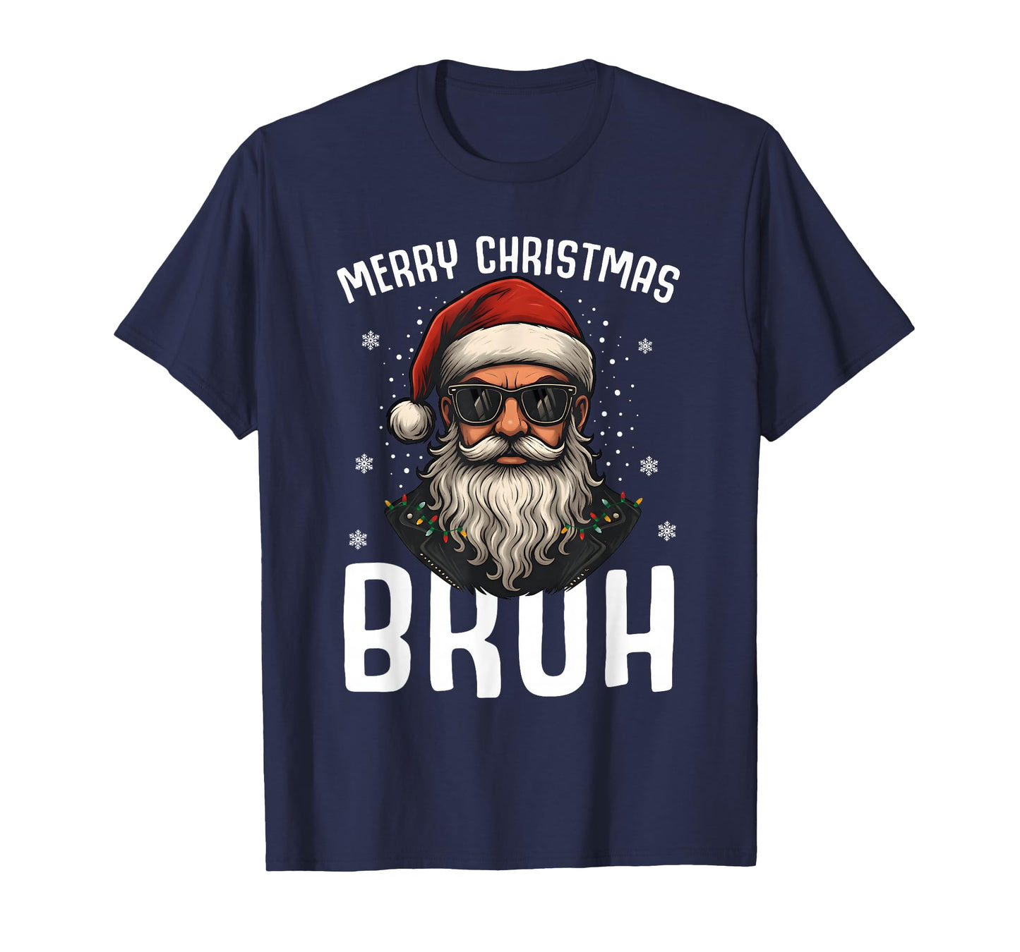 Merry Christmas Bruh Funny Santa Claus Retro Men Women Kids T-Shirt