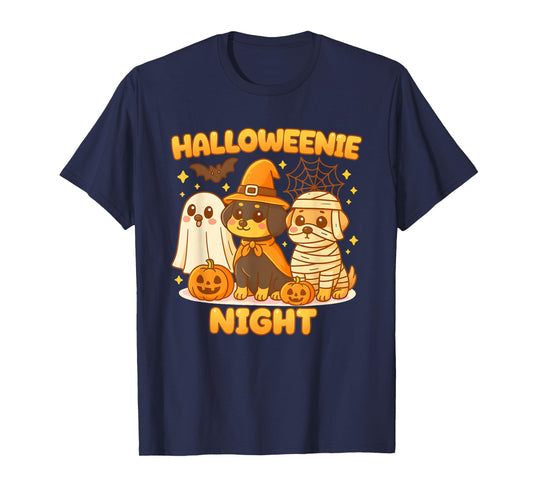 Halloweenie Dachshund Ghost Witch Mummy Funny Halloween Dog T-Shirt