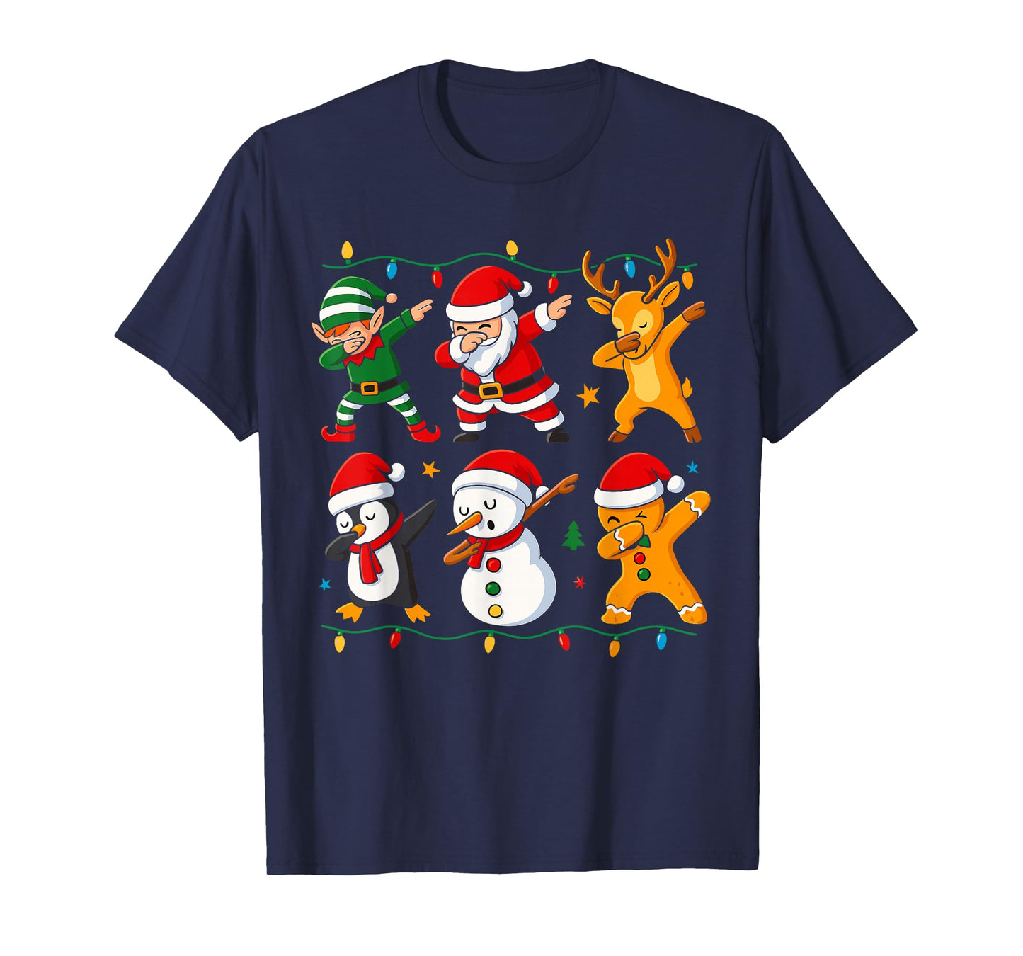 Dabbing Gingerbread Santa Elf Costume Kids, Christmas Squad T-Shirt