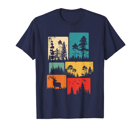 Trees Wildlife Nature Outdoor Vintage Forest T-Shirt