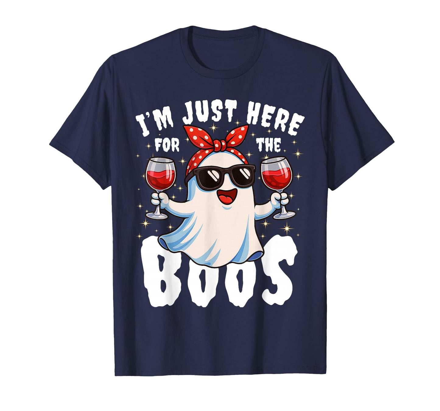 I'm Just Here for The Boos Halloween Women Ghost Cute Funny T-Shirt