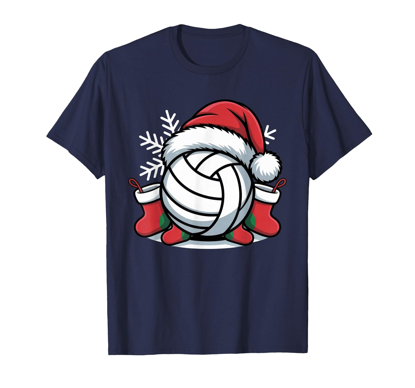 Festive Volleyball Santa Hat Fans Christmas Spirit T-Shirt