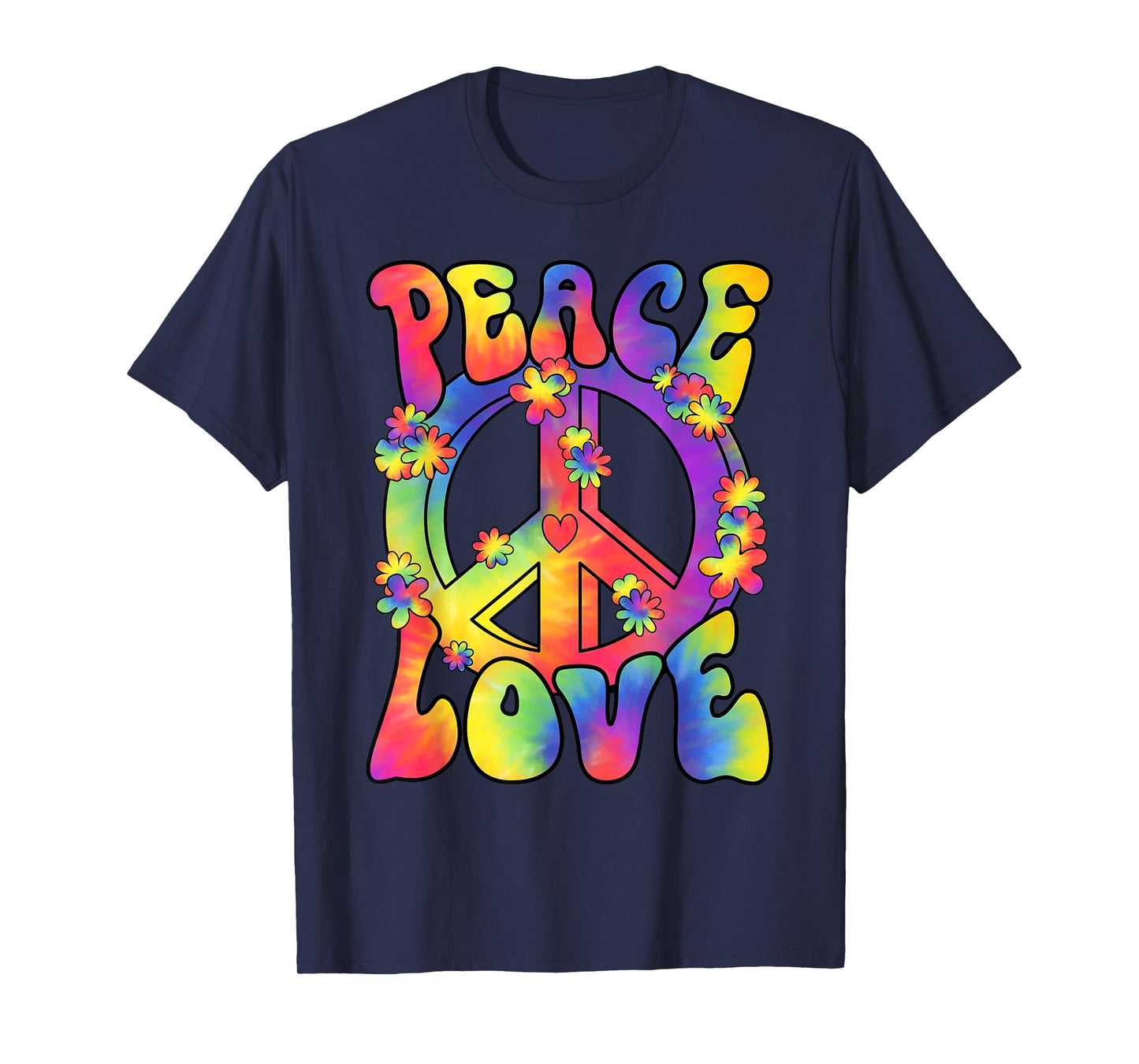 Hippy Costume Peace Love 60s 70s Outfit Retro Hippie Costume T-Shirt