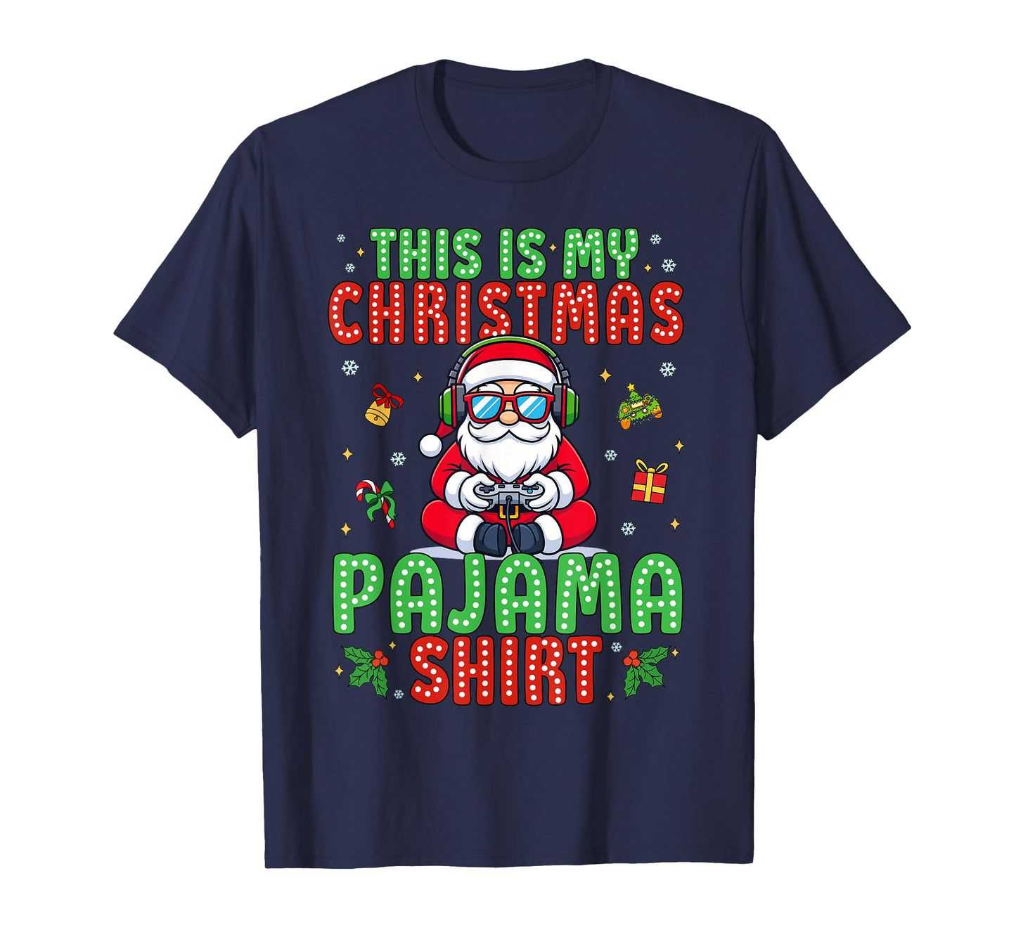This is My Christmas Pajama Santa Claus Video Game Men Kids T-Shirt