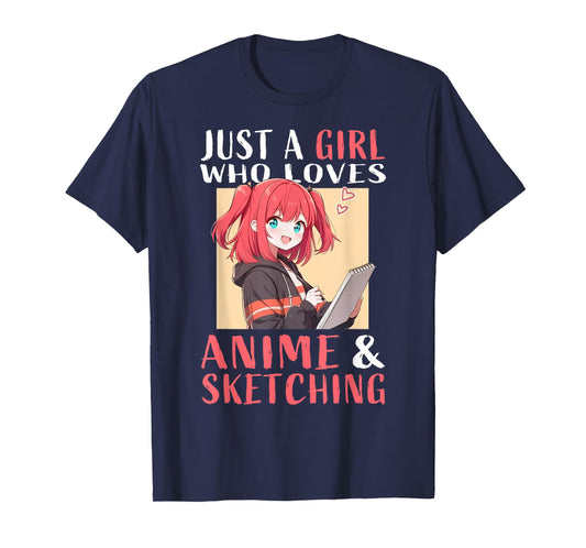 Anime And Sketching For Girls Teens Manga Kawaii Japan T-Shirt
