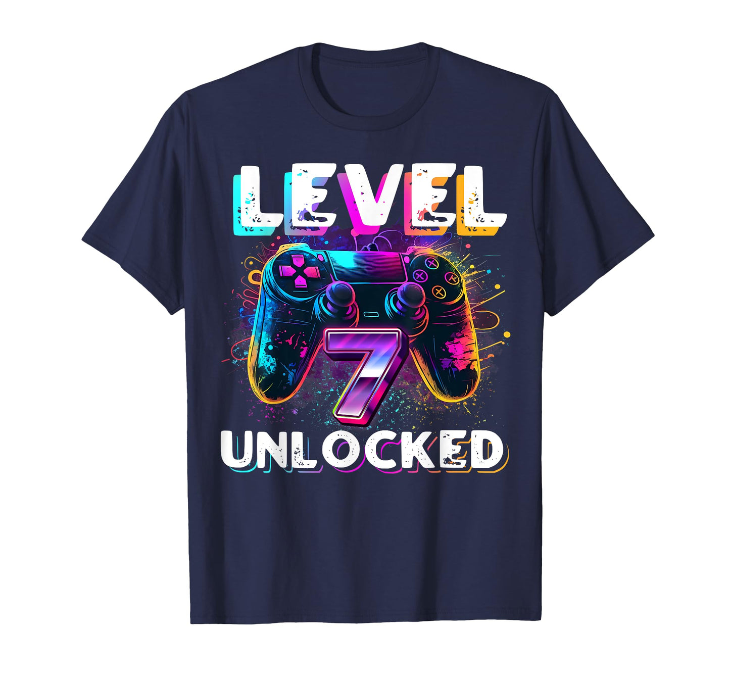 Level 7 Unlocked Shirt Funny Video Gamer 7th Birthday Gift T-Shirt