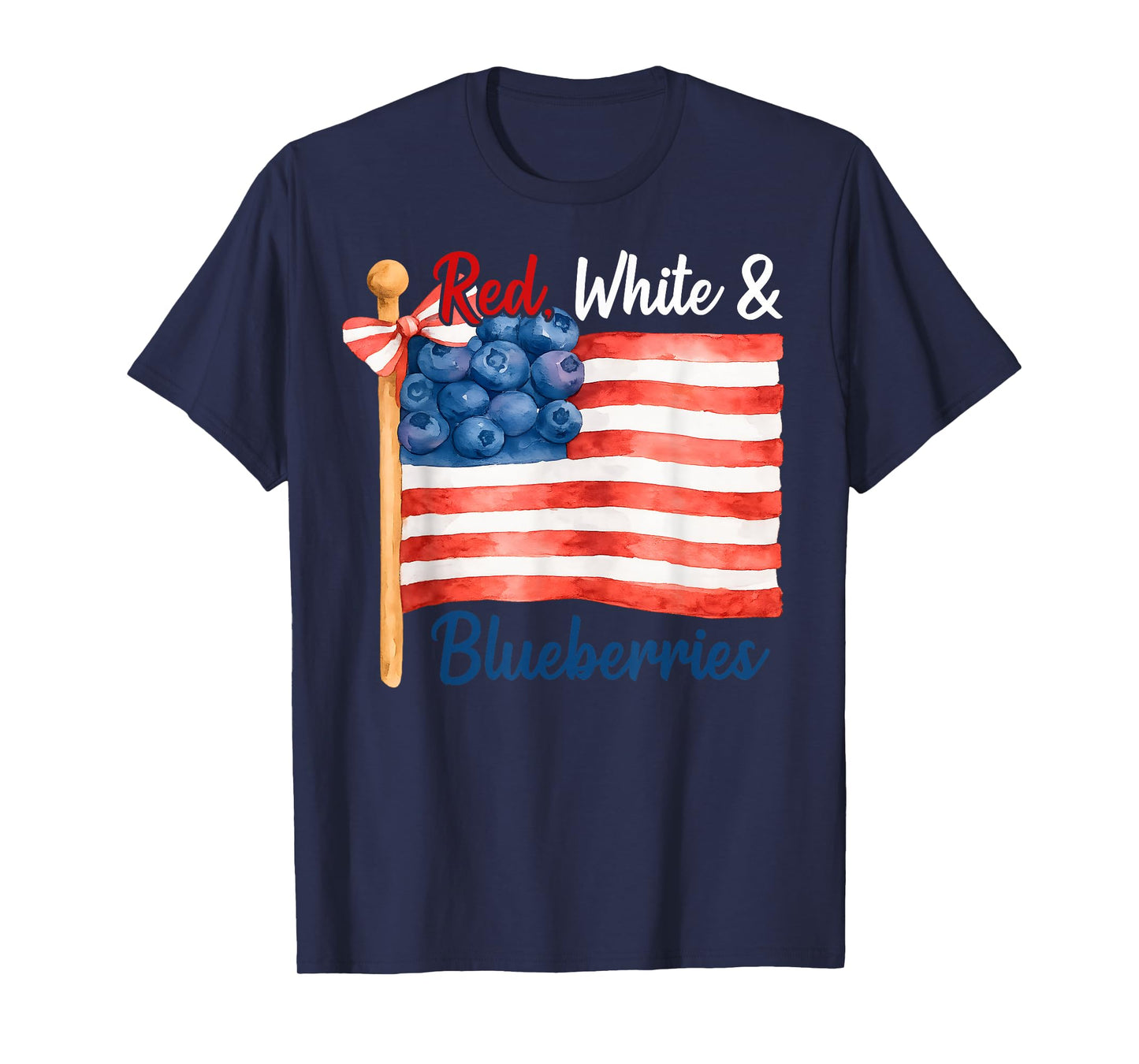 Red, White and Blueberries Patriot Freedom American Flag T-Shirt