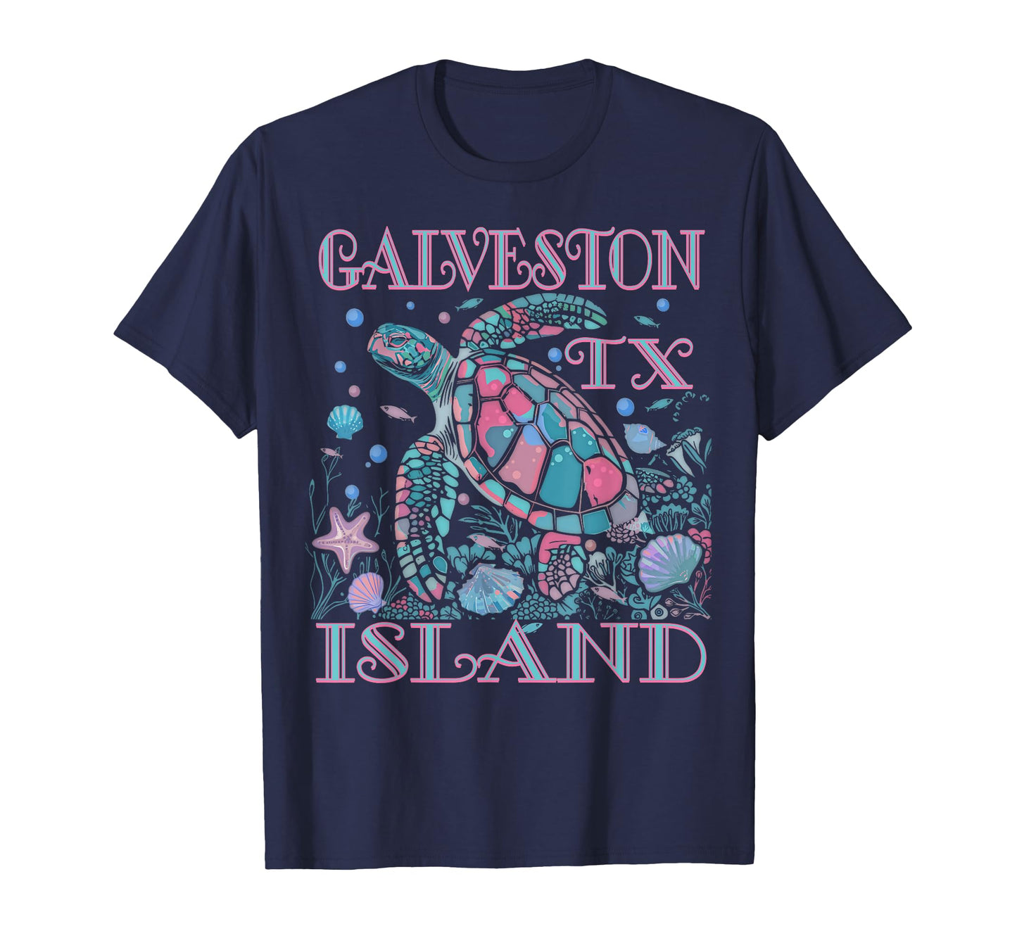 GALVESTON ISLAND TX TURTLE LOVER COLORFUL BEACH SOUVENIR T-Shirt