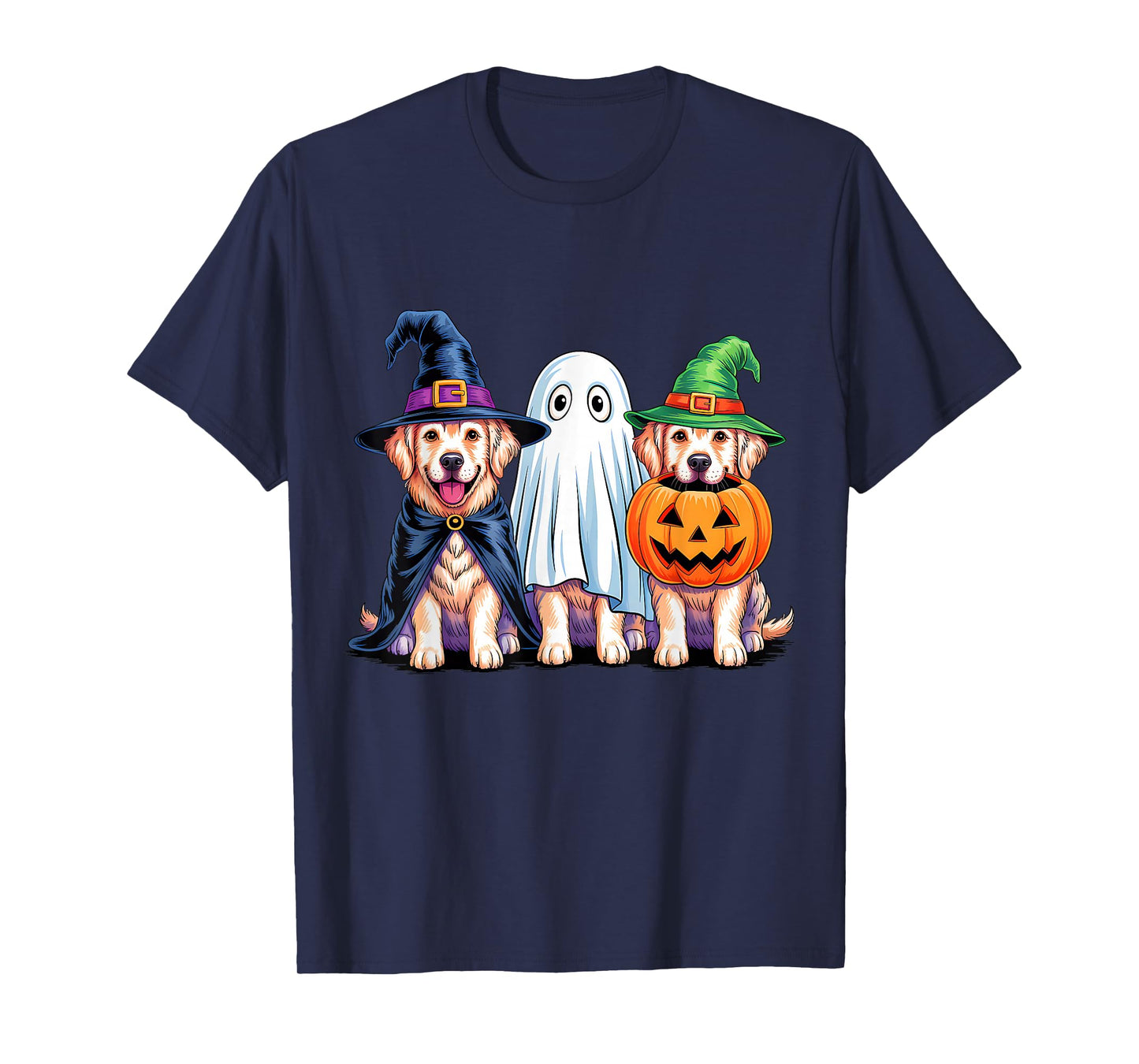 Golden Retriever Halloween Funny Dog Lover Pumpkin Witch T-Shirt