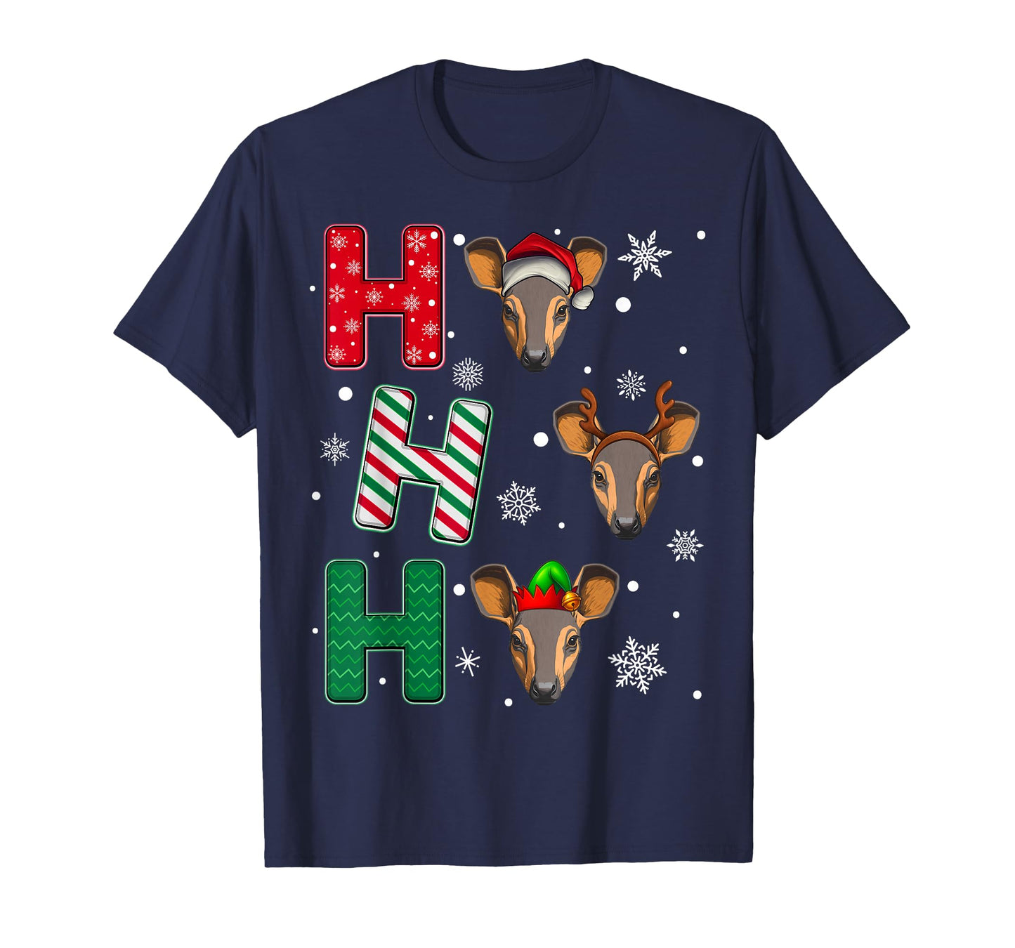 Ho Ho Ho Aardvark Animal Matching Santa Elf Xmas T-Shirt