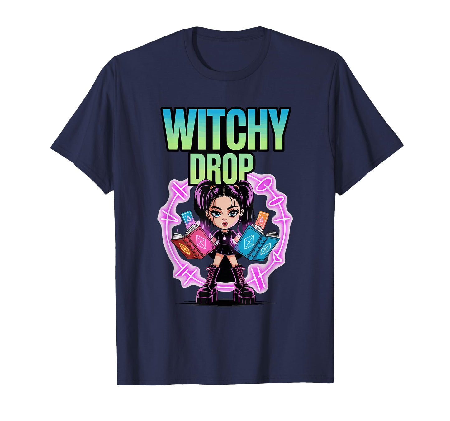 Witchy Drop Magic Anime Halloween Kawaii Cute Girl T-Shirt