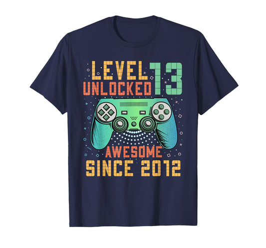 Level 13 Unlocked 13th Birthday 13 Year Old Boy Gifts Gaming T-Shirt