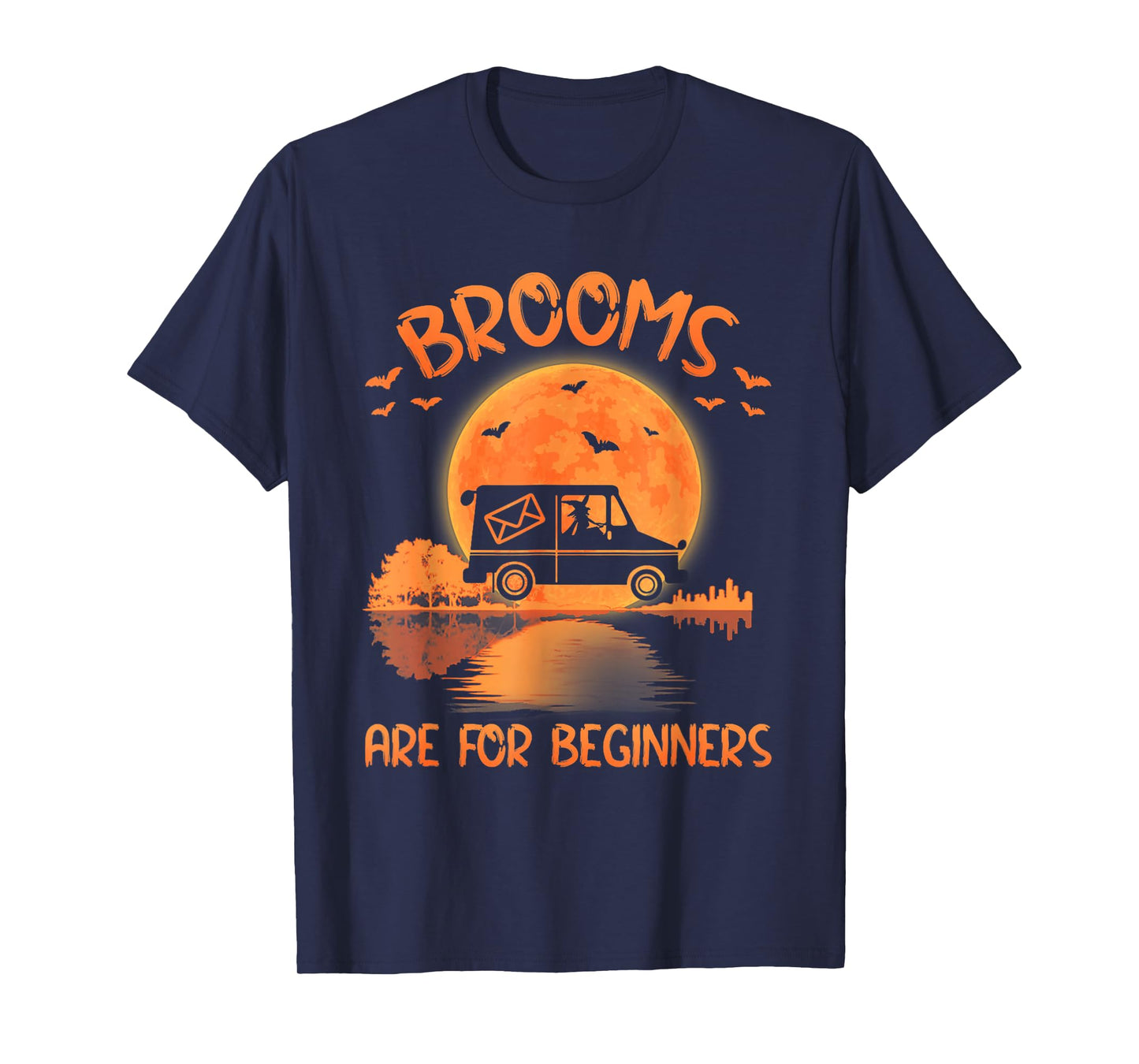 Brooms are for Beginners Postal Worker Witch Halloween T-Shirt