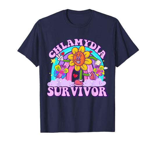 Chlamydia Survivor Funny Sarcastic Ironic Y2K Inappropriate T-Shirt