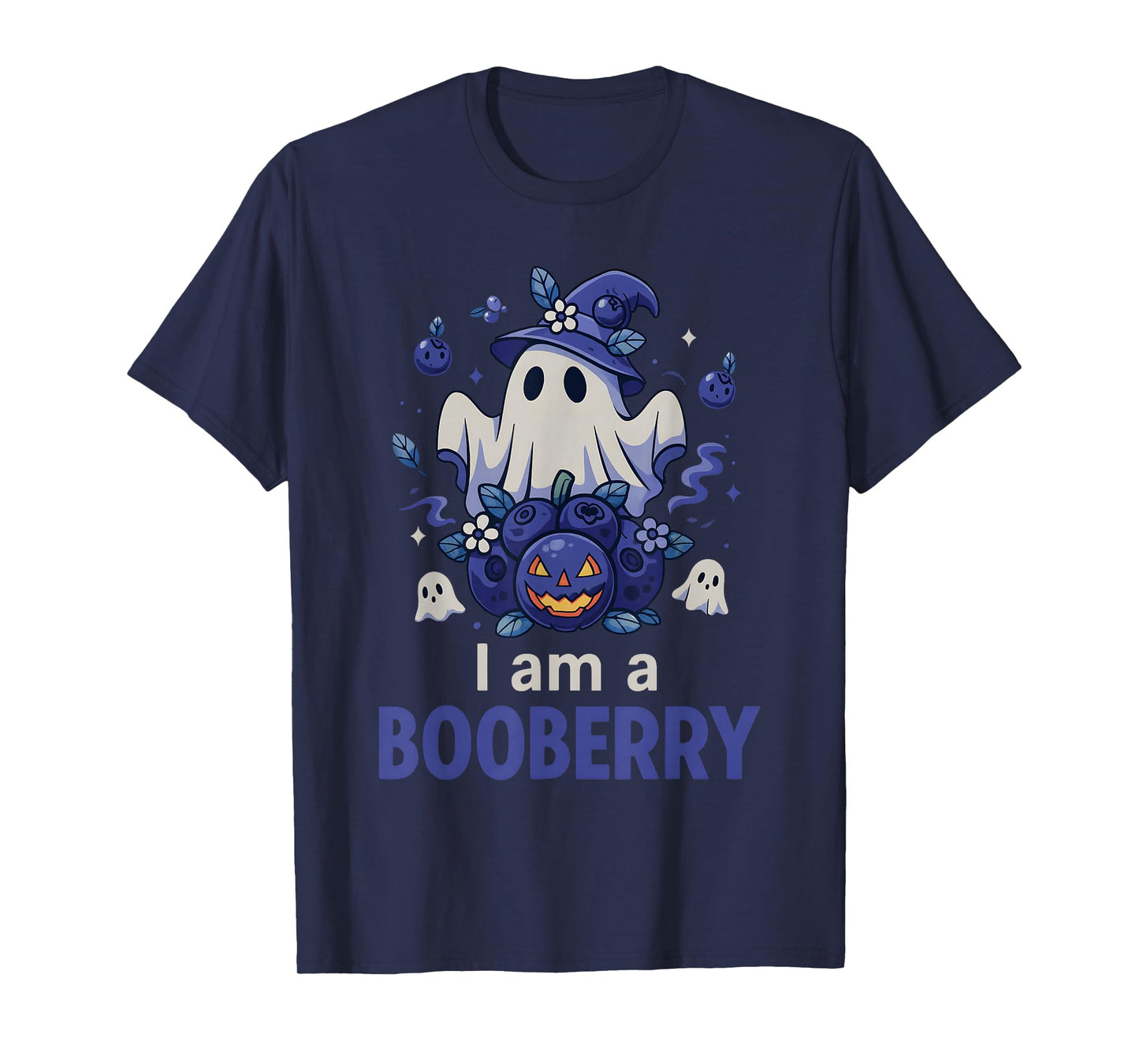 I Am a Booberry Funny Ghost Blueberry Halloween Pun T-Shirt