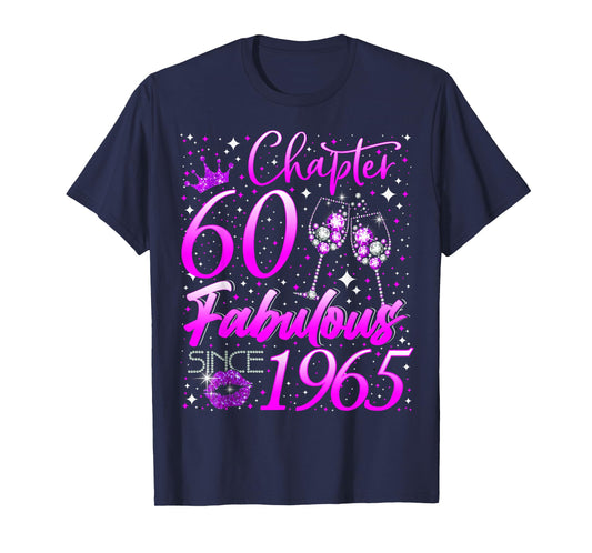Womens Chapter 60 Fabulous Vintage Since 1965 60th Birthday T-Shirt