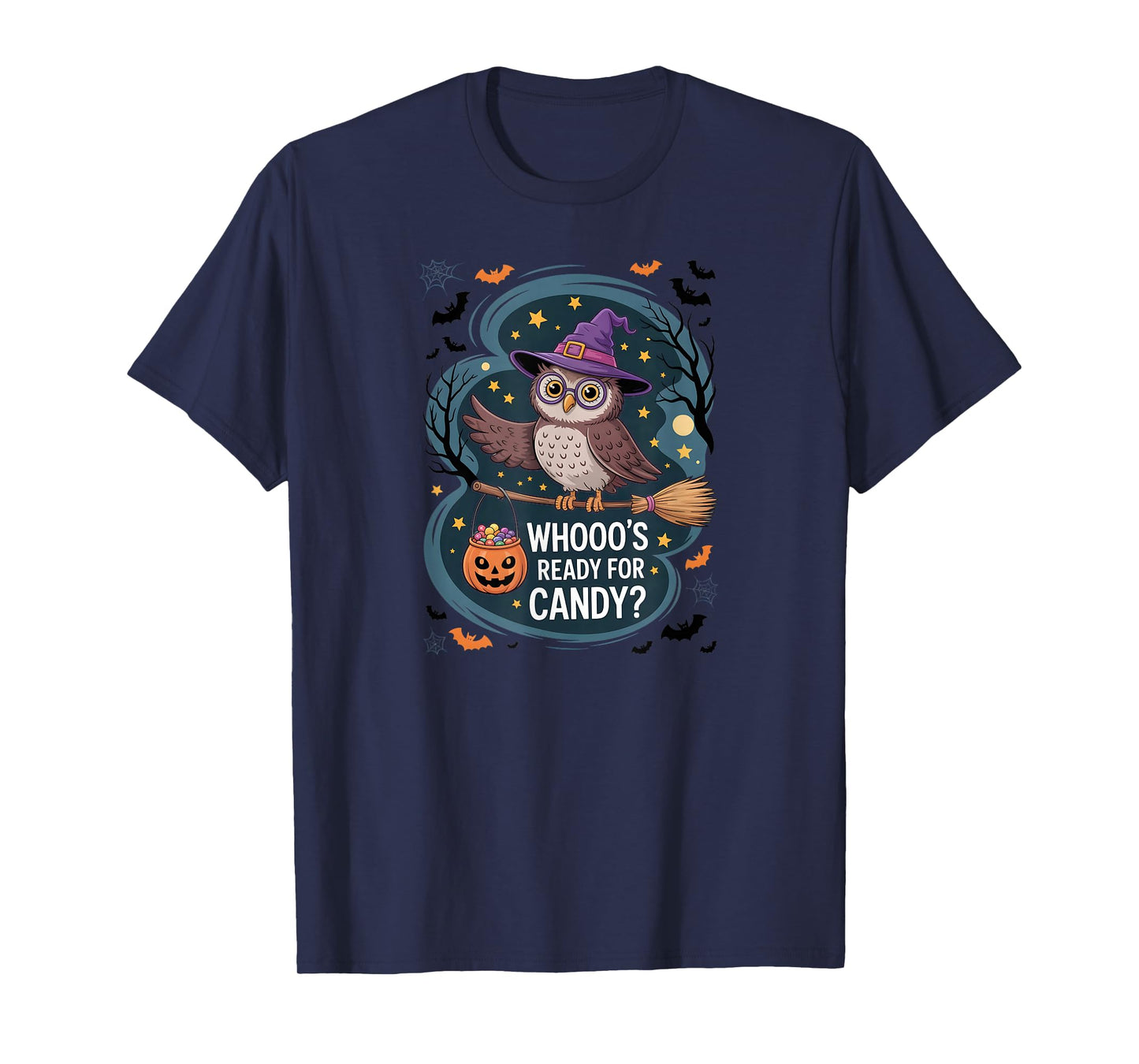 Halloween Cute Owl Whooo’s Ready for Candy T-Shirt
