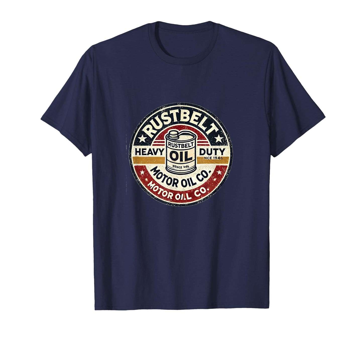 Rustbelt Motor Oil Co. Vintage Gas Station Garage Style T-Shirt