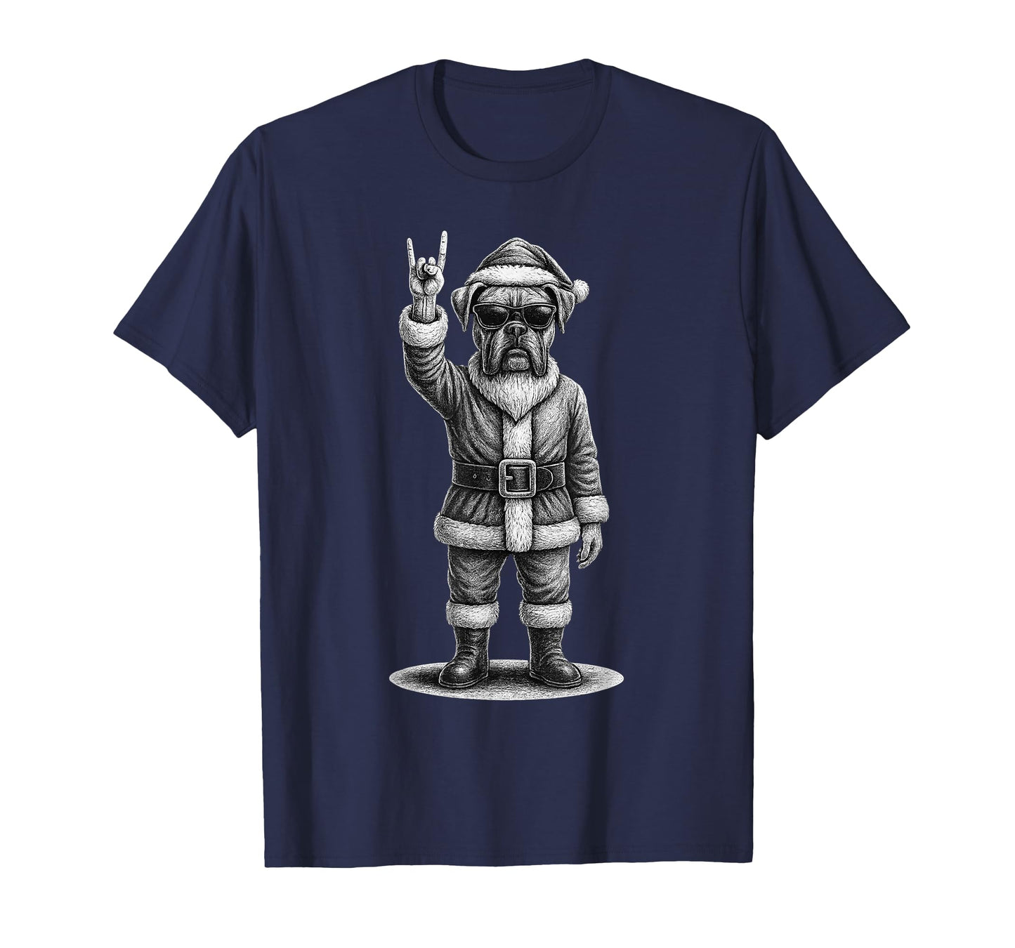 Boxer Dog Rock Music Christmas Dog Lover T-Shirt