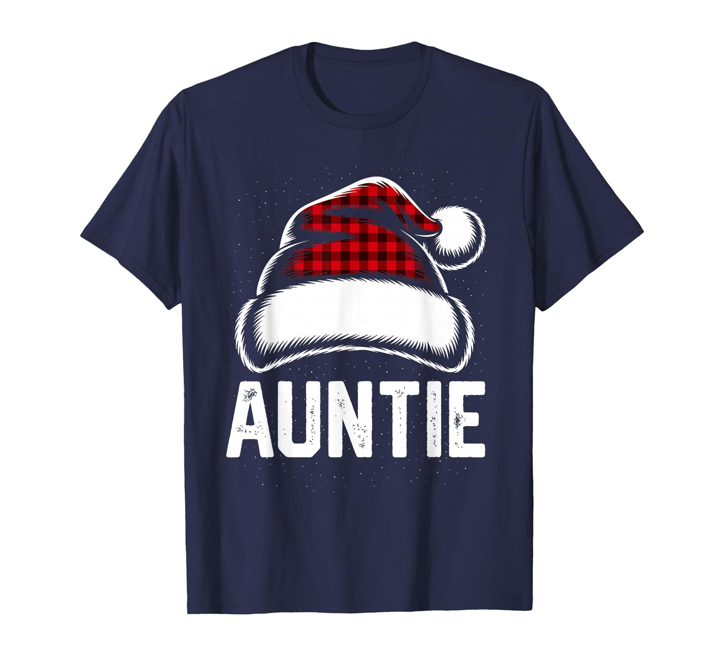 Auntie Santa Red Plaid Christmas Family Matching Pajama Xmas T-Shirt