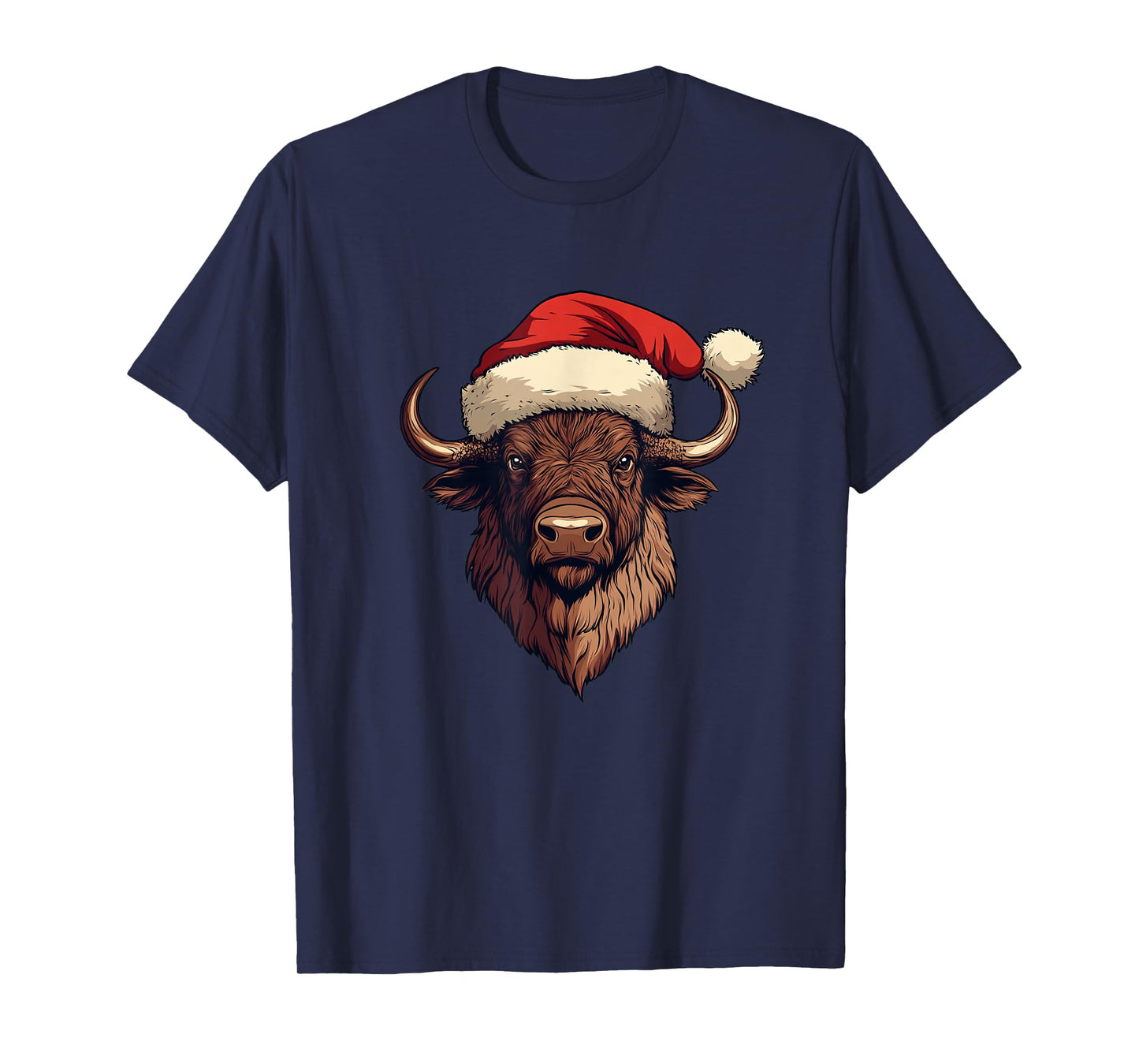 Buffalo Joy with This Santa Hat Emblem T-Shirt