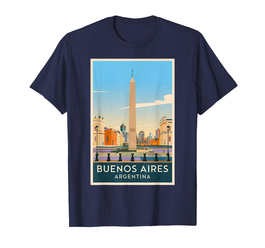 Buenos Aires Argentina Skyline Retro Vintage Design T-Shirt