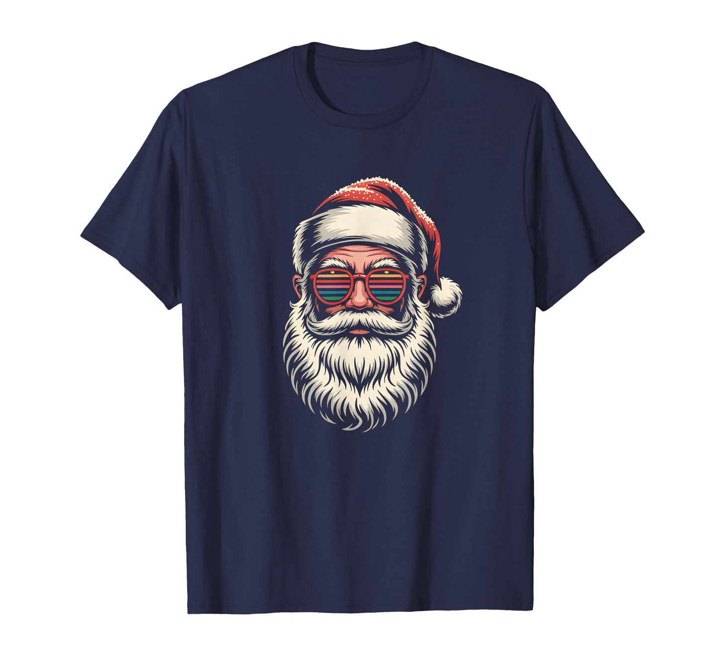 Santa Face Retro Sunglasses Christmas Xmas Men Women Kids T-Shirt