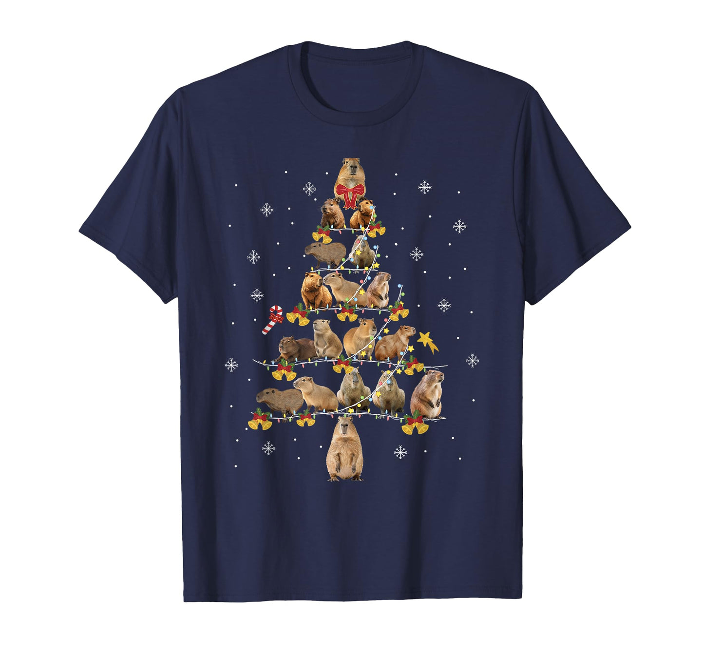 Capybara Christmas Tree Cute Capybara Holiday Decor Matching T-Shirt